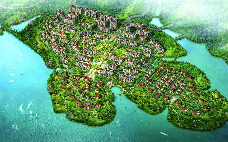 绿中海鸟瞰图